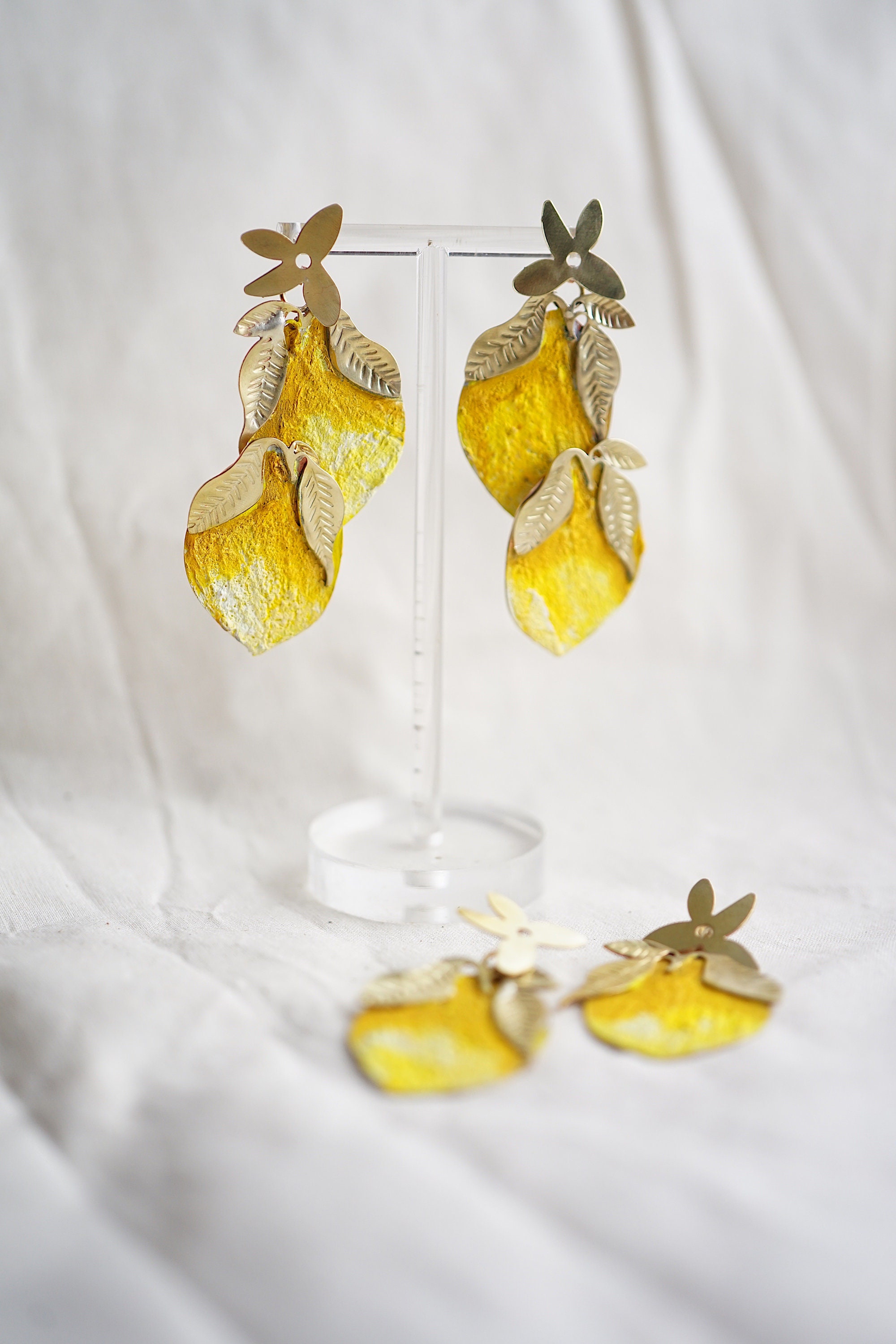 Lemons Earring, Fruit Earrings, Botanical Jewelry, Illustrated Jewelry