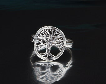 Dainty Tree of Life Ring: Handmade Silver Ring