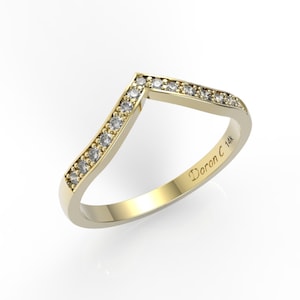 Wedding ring , 14K gold diamonds wedding ring, Anniversary ring, diamond engagement ring