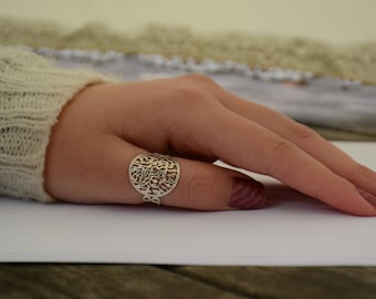 Silver Shema Israel ring, Shema ring, silver ring