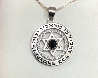 Star of david necklace, Magen david necklace with CZ, Silver star, Silver necklace, star necklace, Hand made piece