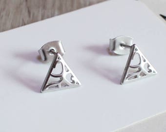 Inspirational Earrings, Geometric Triangle earrings,