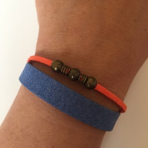 Faux suede  Bracelet 96- friendship faux suede cuff  bracelet alloy bronze rings  gift adjustable current womenswear  unique innovative