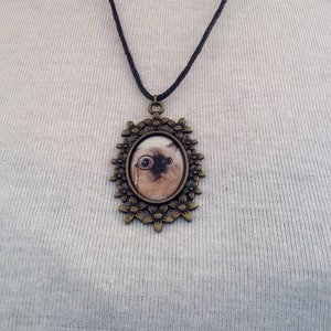 Collar colgante vintage 160- imagen de gato encerado algodón de moda pin hasta la moda urbana