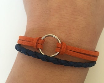 Broncos Denver Bracelet 100 - leather broncos denver cuff ring bracelet blue navy orange leather braid gift adjustable current womenswear