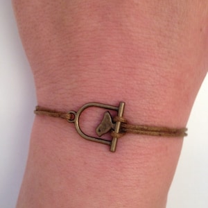 Bird Bracelet 126- friendship bronze charm waxed cotton bracelet bird gift adjustable current womenswear autumn winter unique