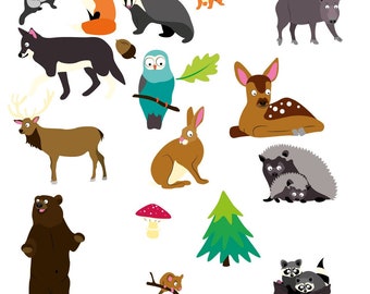 Wall template "forest animals" for the nursery