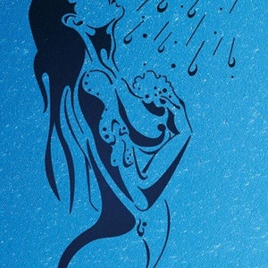 Stencil Wandschablone Duschen Bild 1