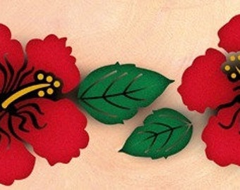 Stencil Wandschablone »Hibiskus«