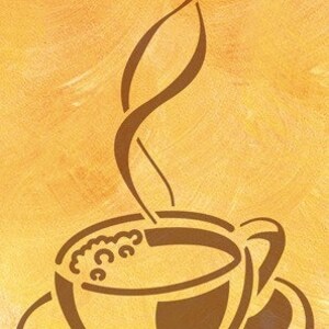 Stencil Wandschablone Kaffeetasse Bild 1