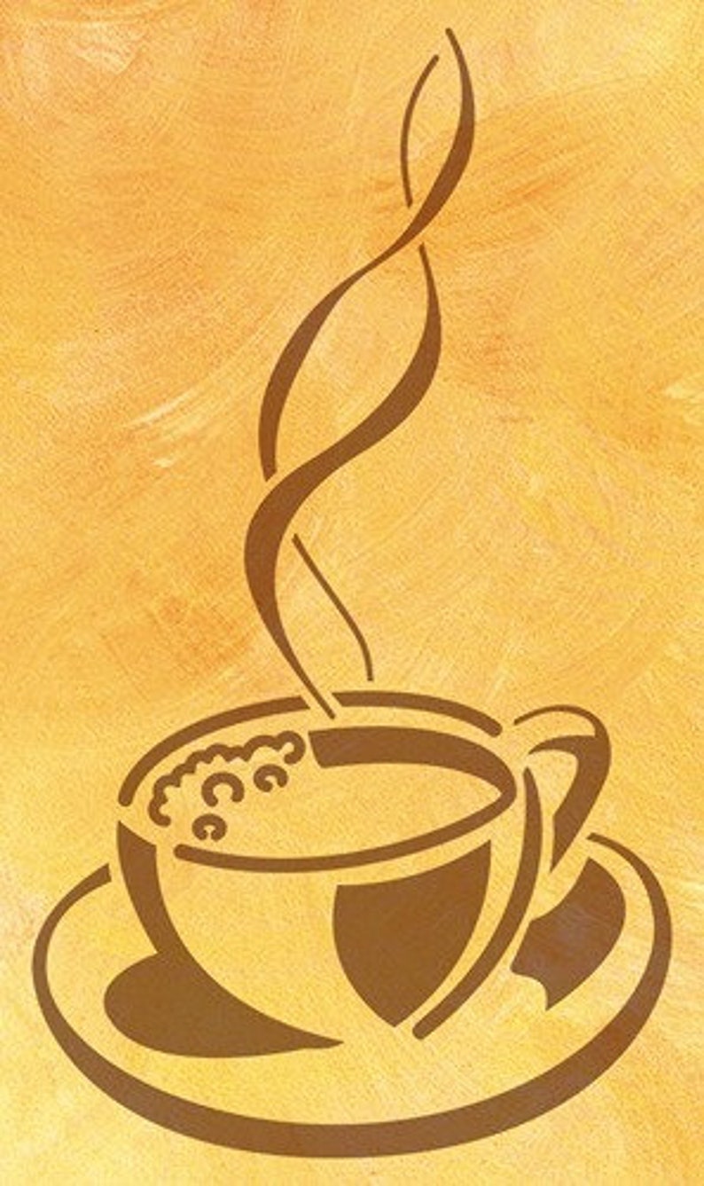 Stencil Wandschablone Kaffeetasse Bild 1