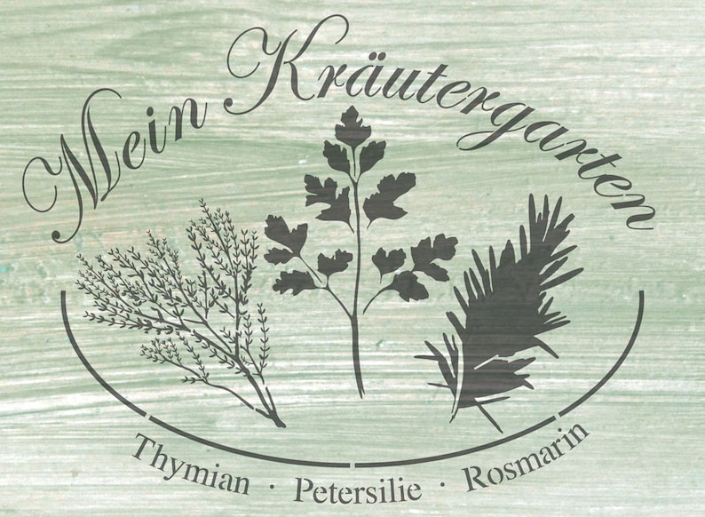 stencil wall template herb garden 1074 etsy