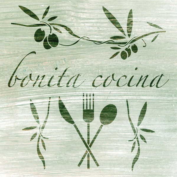 Stencil Wandschablone bonita-cocina