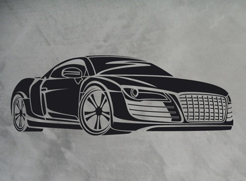 Stencil Wandschablone Audi R8 Bild 1