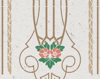 Stencil »Jugendstil-Treppe, 3-schlägig« 1364