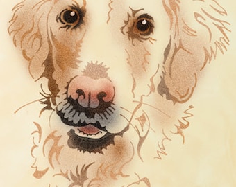 Stencil Schablone Golden Retriever_0458