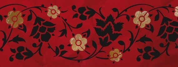 Stencil Wall Template Flori Etsy