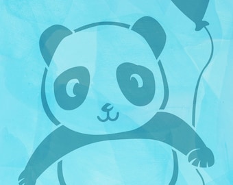 Stencil Wandschablone »Panda-Baby«