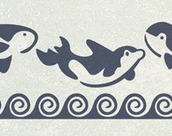 Stencil Wandschablone »Schwertwale«