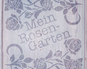 Stencil Wandschablone »Rosengarten«