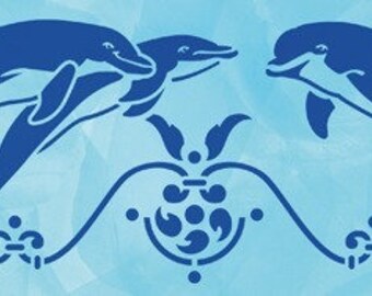 Stencil Wandschablone »Dolphins«