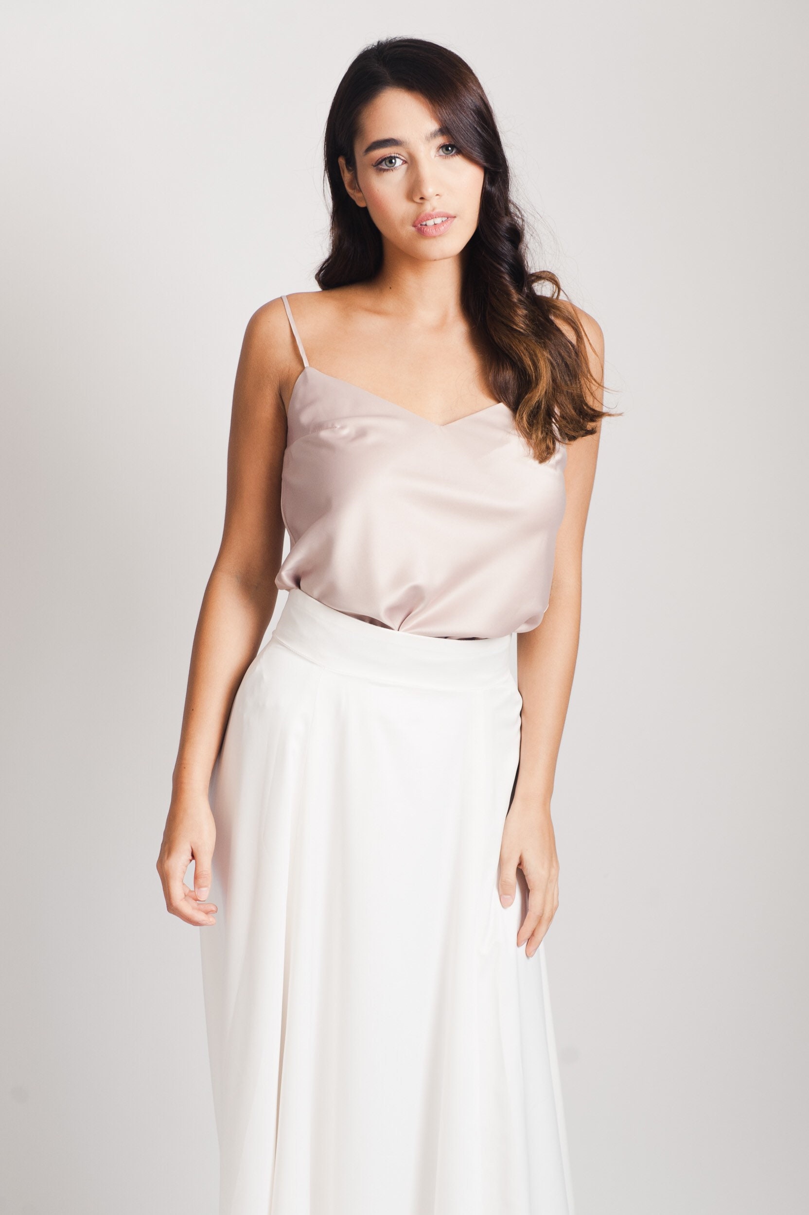 nude satin camisole