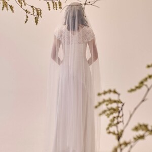 ANGEL VEIL Juliette cap veil, vintage style veil, long veil, Kate moss veil, art deco veil image 4