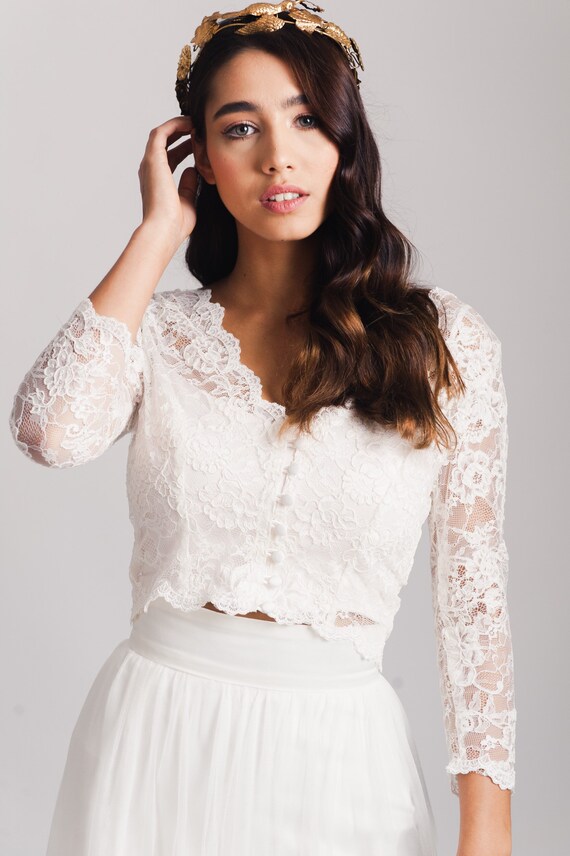 long sleeve lace topper