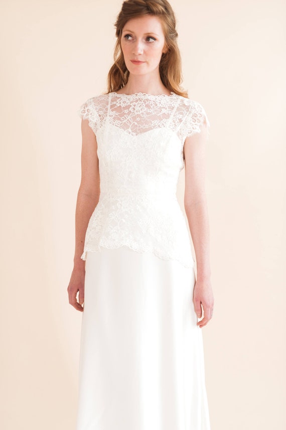 lace overlay top for wedding dress