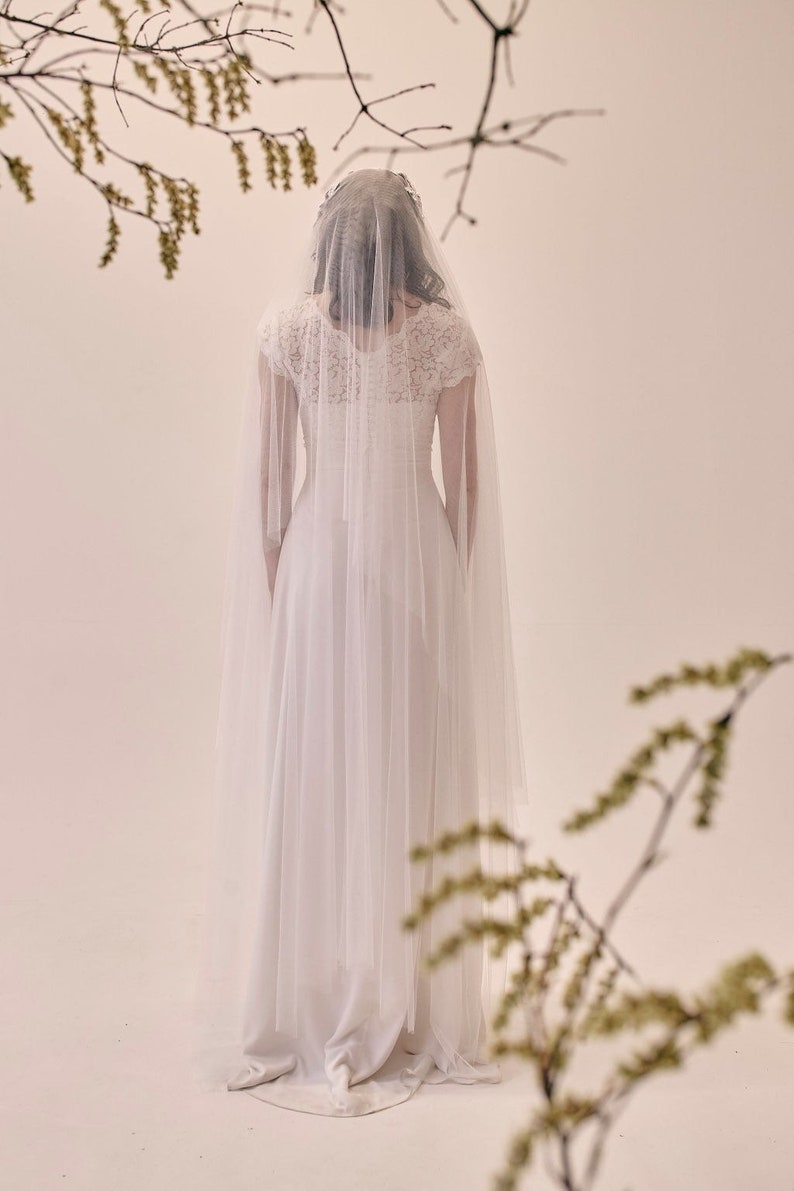 ANGEL VEIL Juliette cap veil, vintage style veil, long veil, Kate moss veil, art deco veil image 9