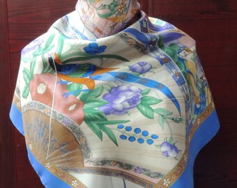 Vintage "Fans" Scarf: Retro Head Cover Wrap, Stylish Head or Hat Band, Chapel Veil, Bad Hair Day Headscarf, Fun Festival Fashion, Great Gift