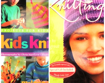 Vintage Kids Knitting Books: Illustrated Learn-to-Knit Guides