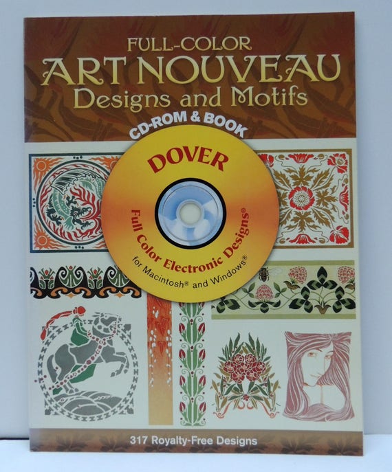 Art Nouveau Design Clip Art Graphic Arts Tattoo Graduation Gift Textile Embroidery Stationary Design Craft Royalty Free Dover Cd Book - 