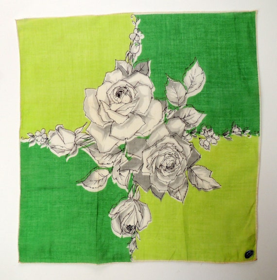 Retro Handkerchief 2-Tone Green: Wedding Keepsake 