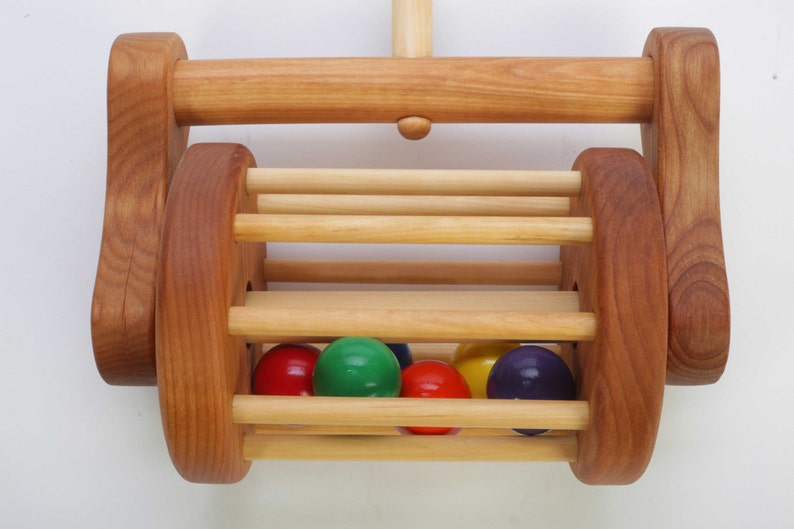 Wooden Lawnmower Push Toy Toddler Gift Toddler Push Toy Wood Toy Mower image 3