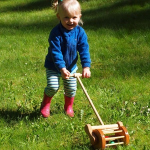 Wooden Lawnmower Push Toy Toddler Gift Toddler Push Toy Wood Toy Mower image 4