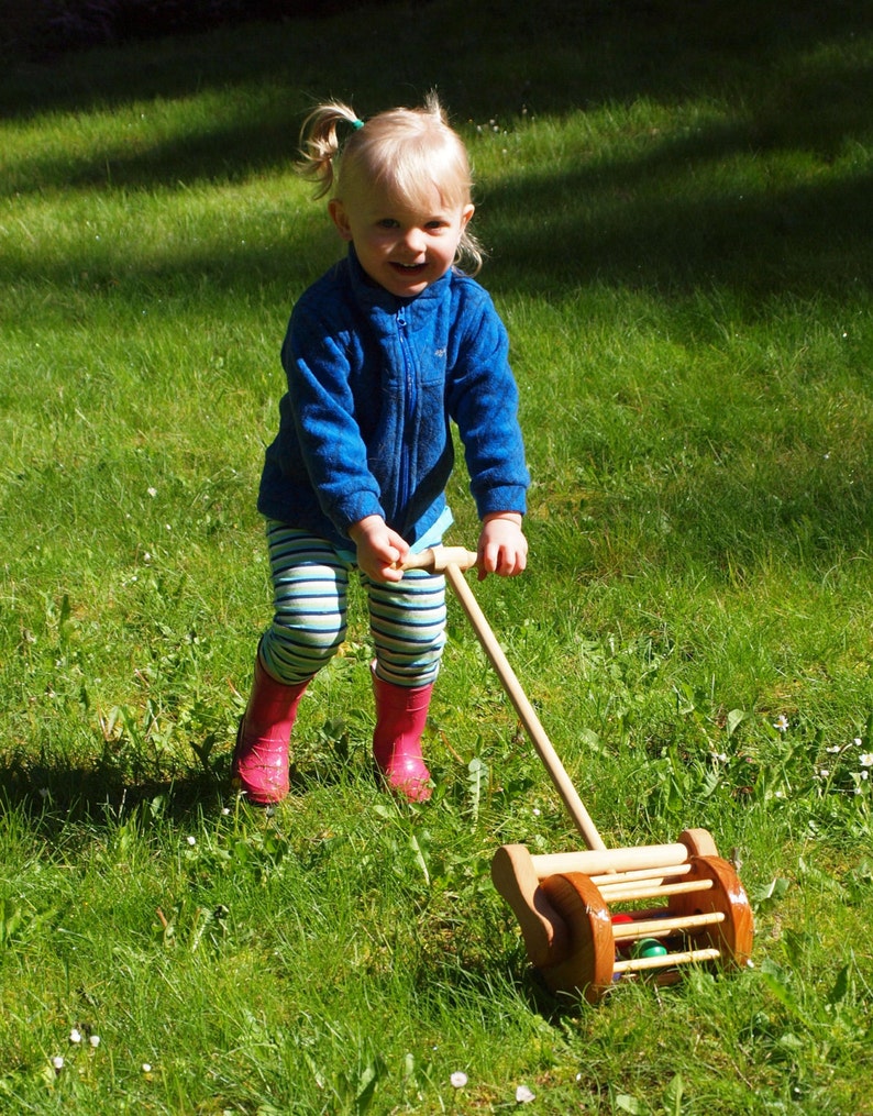 Wooden Lawnmower Push Toy Toddler Gift Toddler Push Toy Wood Toy Mower image 4