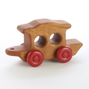 Deluxe 5-Car Wooden Train Set Toy Train Handmade Wooden Train Gift for Preschoolers image 7
