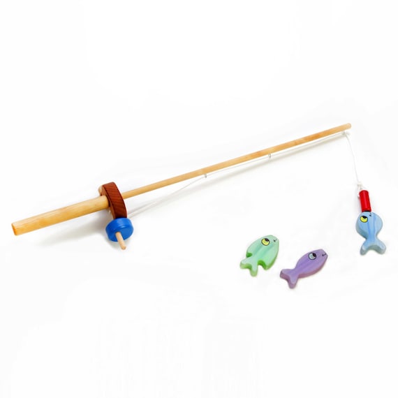 Wooden Fishing Pole Toy Magnetic Fishing Pole Fishing Game 