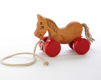 Wooden Horse Pull Toy - Toddler Gift - Toy Horsie