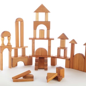 Juego de bloques de madera - 64 piezas