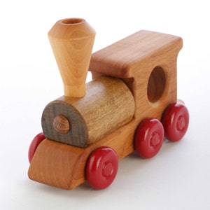 Deluxe 5-Car Wooden Train Set Toy Train Handmade Wooden Train Gift for Preschoolers image 2