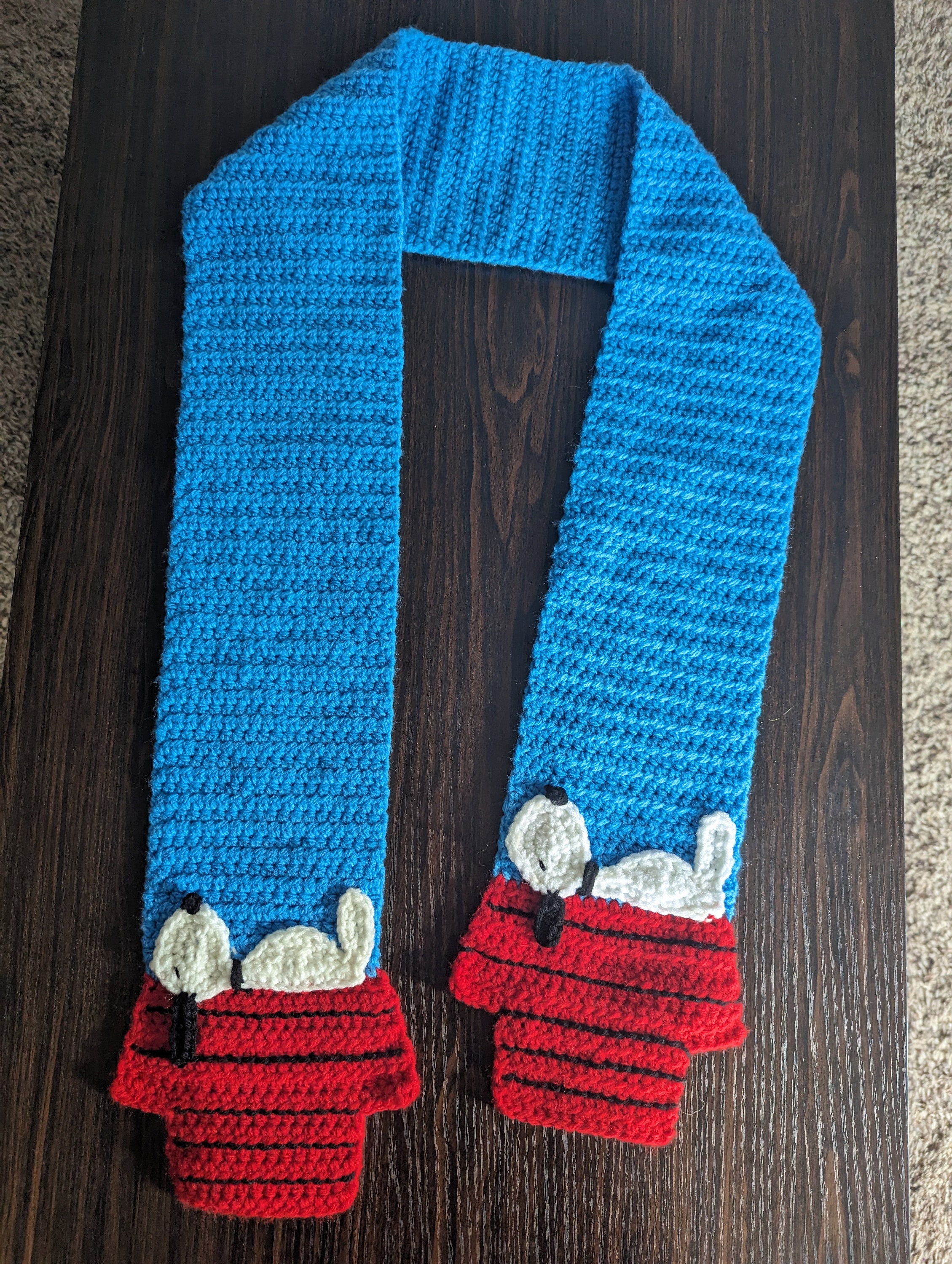Crocheted Snoopy Scarf - Etsy