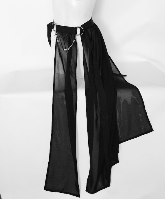 Maxi de malla negra falda transparente transparente - Etsy