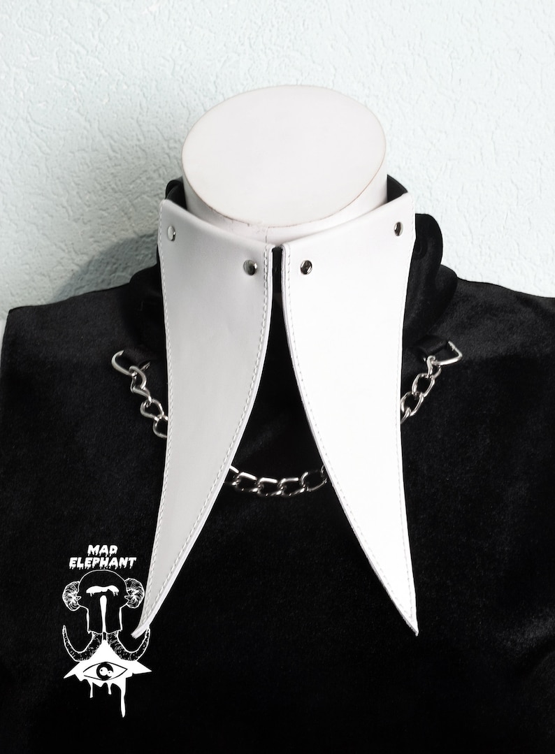 Black or white leather choker with buckle pastel goth accessory