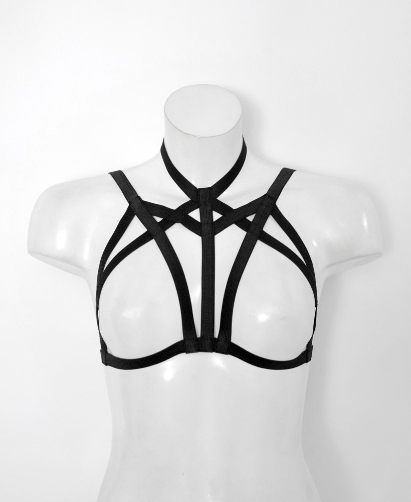 WMNS Open Design Choker Halter Bra - Contouring Crisscross Straps