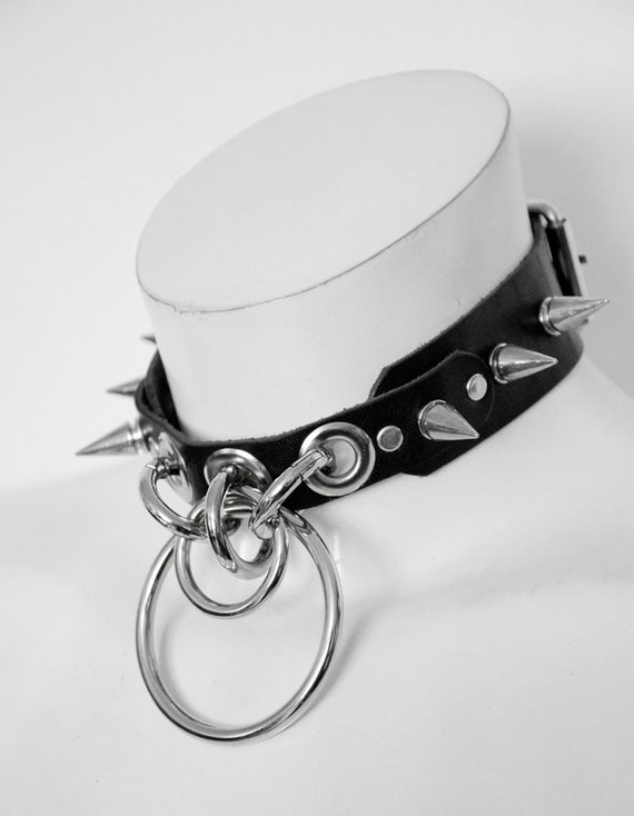 Leather Spiked Collar for Men and Women Unisex Leather Choker