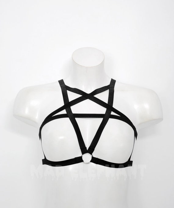 Pentagram Star Harness, Chest Body Harness, Open Bust Bra, Elastic Strap  Lingerie, Witch Cosplay -  Canada