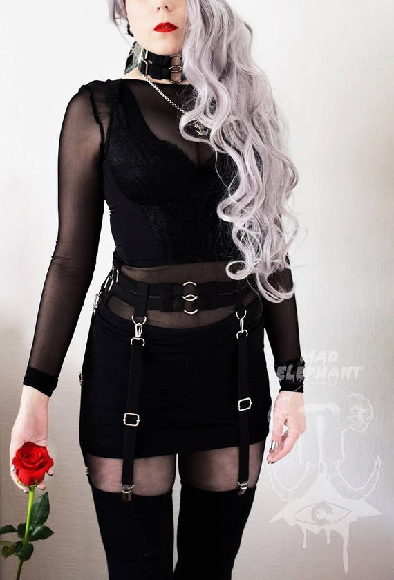 Womens Bondage Clothing Harness Belt Elastic Garters Fashion Etsy