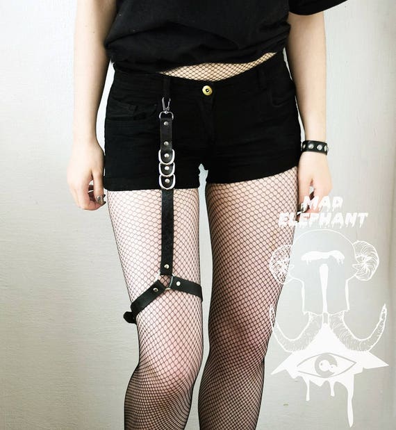 One or Pair of Leather Leg Harness Womens Thigh Bondage Belt 